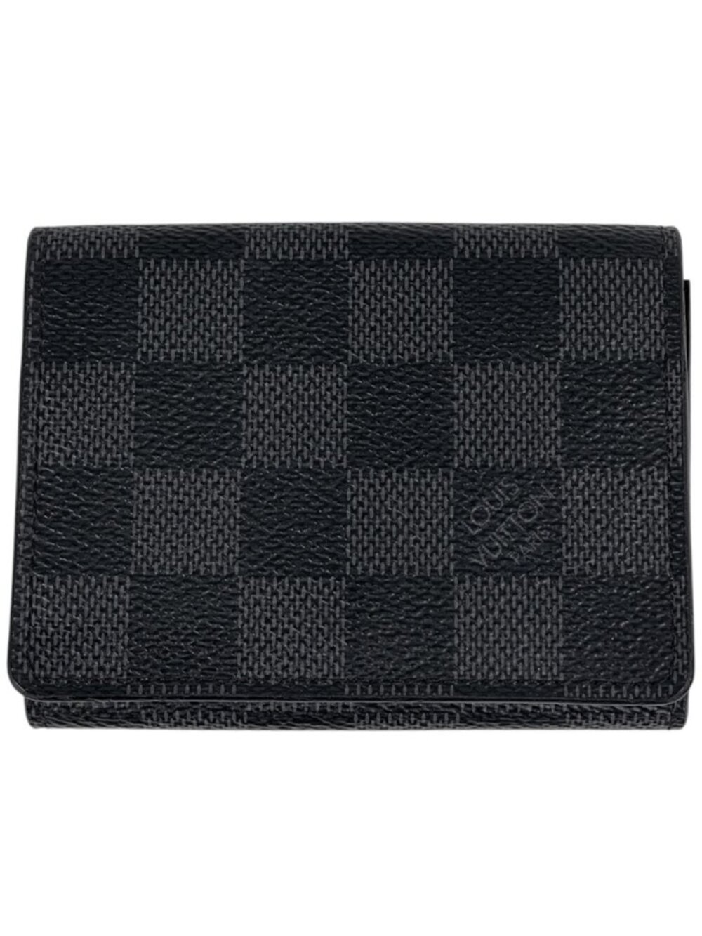 Louis Vuitton Envelope Business Card Holder Case Damier Graphite Black